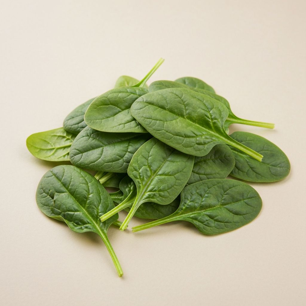 Fresh spinach leaves - significant iron and folate content